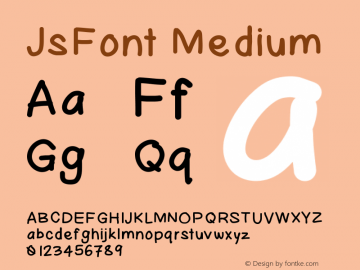 JsFont Medium Version 001.000 Font Sample