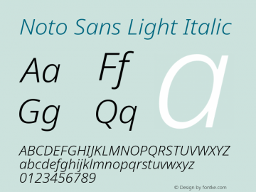 Noto Sans Light Italic Version 2.005; ttfautohint (v1.8.4) -l 8 -r 50 -G 200 -x 14 -D latn -f none -a qsq -X 