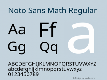 Noto Sans Math Regular Version 2.001; ttfautohint (v1.8.2)图片样张