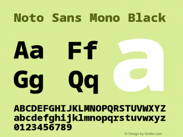 Noto Sans Mono Black Version 2.002; ttfautohint (v1.8.2)图片样张