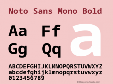 Noto Sans Mono Bold Version 2.007; ttfautohint (v1.8.4) -l 8 -r 50 -G 200 -x 14 -D latn -f none -a qsq -X 