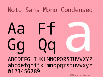 Noto Sans Mono Condensed Version 2.003图片样张