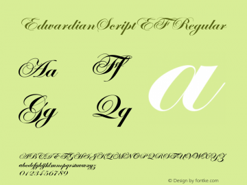 EdwardianScriptEF Regular 001.000 Font Sample