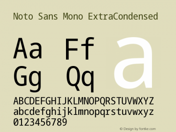 Noto Sans Mono ExtraCondensed Version 2.003图片样张