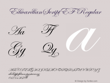 EdwardianScriptEF Regular 001.000 Font Sample