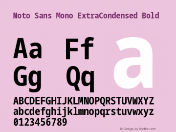 Noto Sans Mono ExtraCondensed Bold Version 2.003图片样张