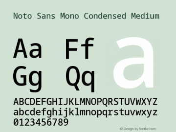 Noto Sans Mono Condensed Medium Version 2.007; ttfautohint (v1.8.4) -l 8 -r 50 -G 200 -x 14 -D latn -f none -a qsq -X 