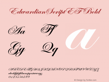 EdwardianScriptEF Bold 001.000 Font Sample