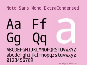 Noto Sans Mono ExtraCondensed Version 2.007图片样张