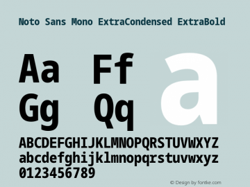 Noto Sans Mono ExtraCondensed ExtraBold Version 2.002; ttfautohint (v1.8.2)图片样张