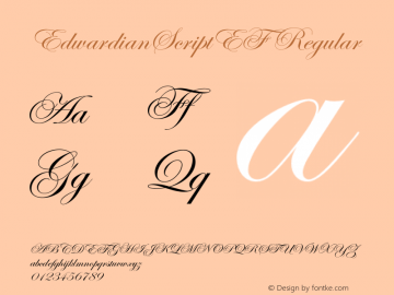 EdwardianScriptEF Regular 001.000 Font Sample