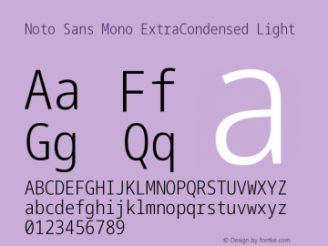 Noto Sans Mono ExtraCondensed Light Version 2.003图片样张
