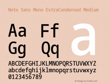 Noto Sans Mono ExtraCondensed Medium Version 2.002; ttfautohint (v1.8.2)图片样张