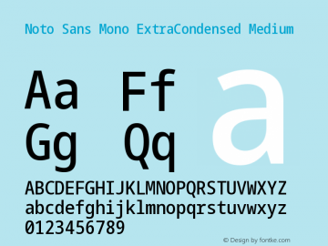 Noto Sans Mono ExtraCondensed Medium Version 2.003图片样张
