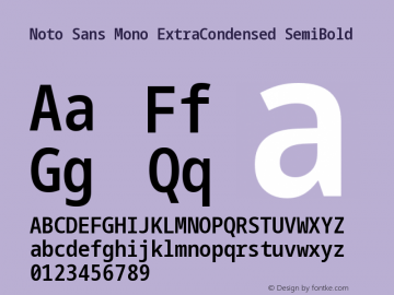 Noto Sans Mono ExtraCondensed SemiBold Version 2.003图片样张