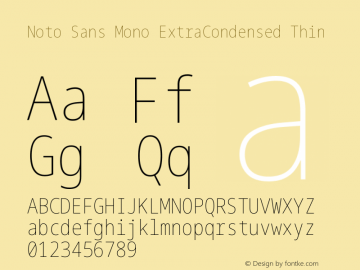 Noto Sans Mono ExtraCondensed Thin Version 2.003图片样张