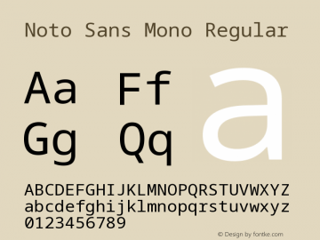 Noto Sans Mono Regular Version 2.003图片样张