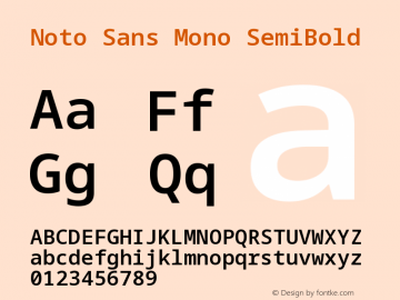 Noto Sans Mono SemiBold Version 2.003图片样张