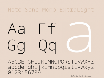 Noto Sans Mono ExtraLight Version 2.007图片样张