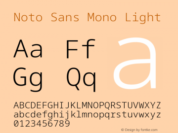 Noto Sans Mono Light Version 2.007; ttfautohint (v1.8.4) -l 8 -r 50 -G 200 -x 14 -D latn -f none -a qsq -X 