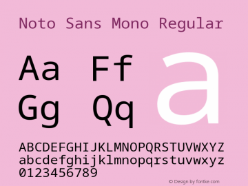 Noto Sans Mono Regular Version 2.007; ttfautohint (v1.8.4) -l 8 -r 50 -G 200 -x 14 -D latn -f none -a qsq -X 