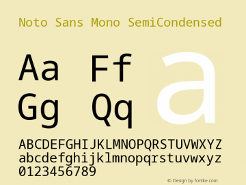 Noto Sans Mono SemiCondensed Version 2.007图片样张