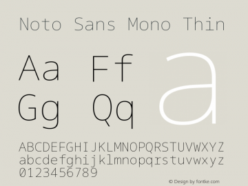 Noto Sans Mono Thin Version 2.003图片样张