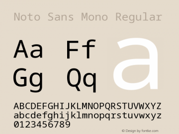 Noto Sans Mono Regular Version 2.007图片样张