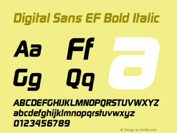 Digital Sans EF Bold Italic Macromedia Fontographer 4.1 04.05.02图片样张