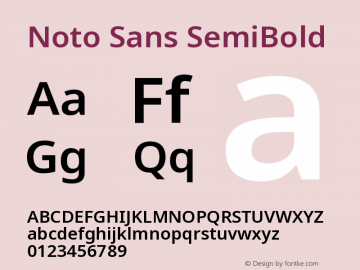 Noto Sans SemiBold Version 2.003图片样张