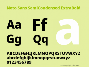 Noto Sans SemiCondensed ExtraBold Version 2.001; ttfautohint (v1.8.2)图片样张