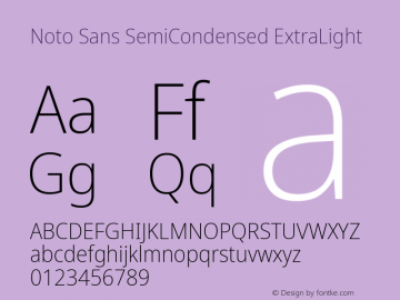 Noto Sans SemiCondensed ExtraLight Version 2.001; ttfautohint (v1.8.2)图片样张