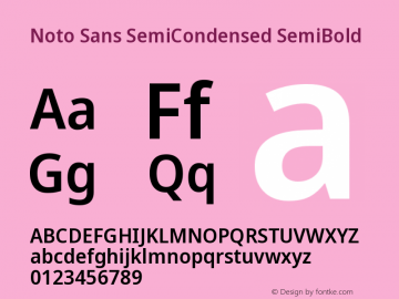 Noto Sans SemiCondensed SemiBold Version 2.003图片样张