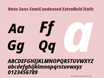 Noto Sans SemiCondensed ExtraBold Italic Version 2.005; ttfautohint (v1.8.4) -l 8 -r 50 -G 200 -x 14 -D latn -f none -a qsq -X 