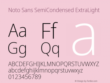 Noto Sans SemiCondensed ExtraLight Version 2.006; ttfautohint (v1.8.4) -l 8 -r 50 -G 200 -x 14 -D latn -f none -a qsq -X 