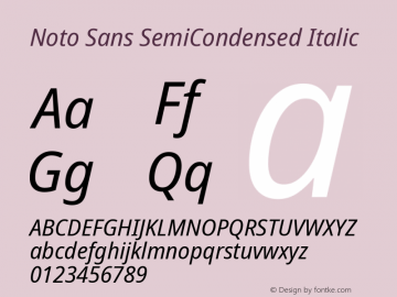 Noto Sans SemiCondensed Italic Version 2.005; ttfautohint (v1.8.4) -l 8 -r 50 -G 200 -x 14 -D latn -f none -a qsq -X 