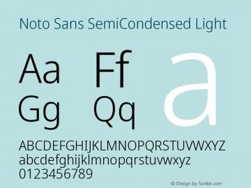 Noto Sans SemiCondensed Light Version 2.006图片样张