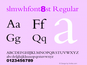 slmwhfont8st Regular Version 5 Font Sample