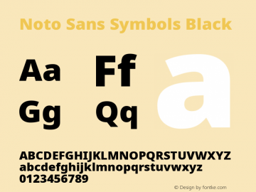 Noto Sans Symbols Black Version 2.000; ttfautohint (v1.8.2)图片样张