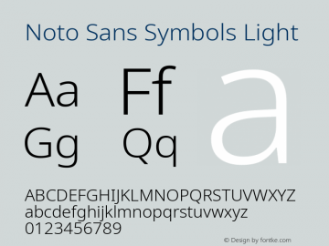 Noto Sans Symbols Light Version 2.000; ttfautohint (v1.8.2)图片样张