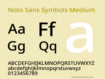 Noto Sans Symbols Medium Version 2.000; ttfautohint (v1.8.2)图片样张