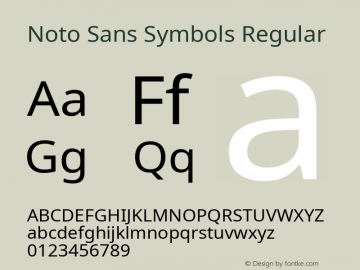 Noto Sans Symbols Regular Version 2.000; ttfautohint (v1.8.2)图片样张