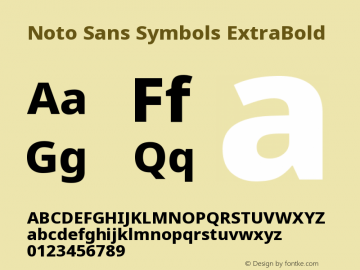 Noto Sans Symbols ExtraBold Version 2.001图片样张