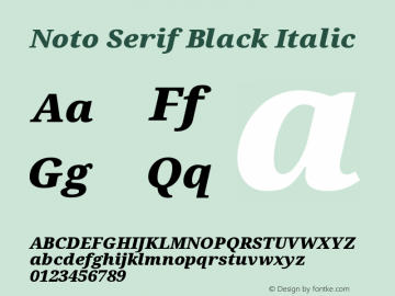 Noto Serif Black Italic Version 2.003图片样张
