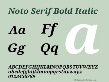 Noto Serif Bold Italic Version 2.005图片样张