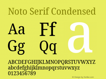 Noto Serif Condensed Version 2.002; ttfautohint (v1.8.2)图片样张