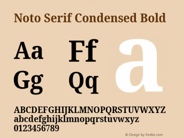 Noto Serif Condensed Bold Version 2.002; ttfautohint (v1.8.2)图片样张