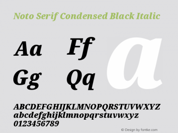 Noto Serif Condensed Black Italic Version 2.005图片样张