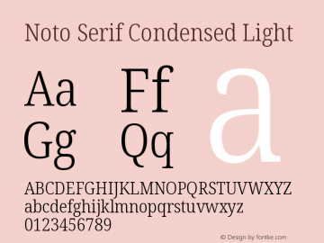 Noto Serif Condensed Light Version 2.003图片样张