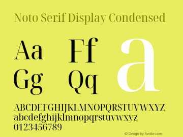 Noto Serif Display Condensed Version 2.002; ttfautohint (v1.8.2)图片样张